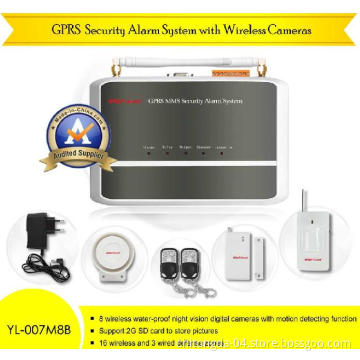 GPRS Security Alarm System With Wireless Cameras (8 max) (YL-007M8B)